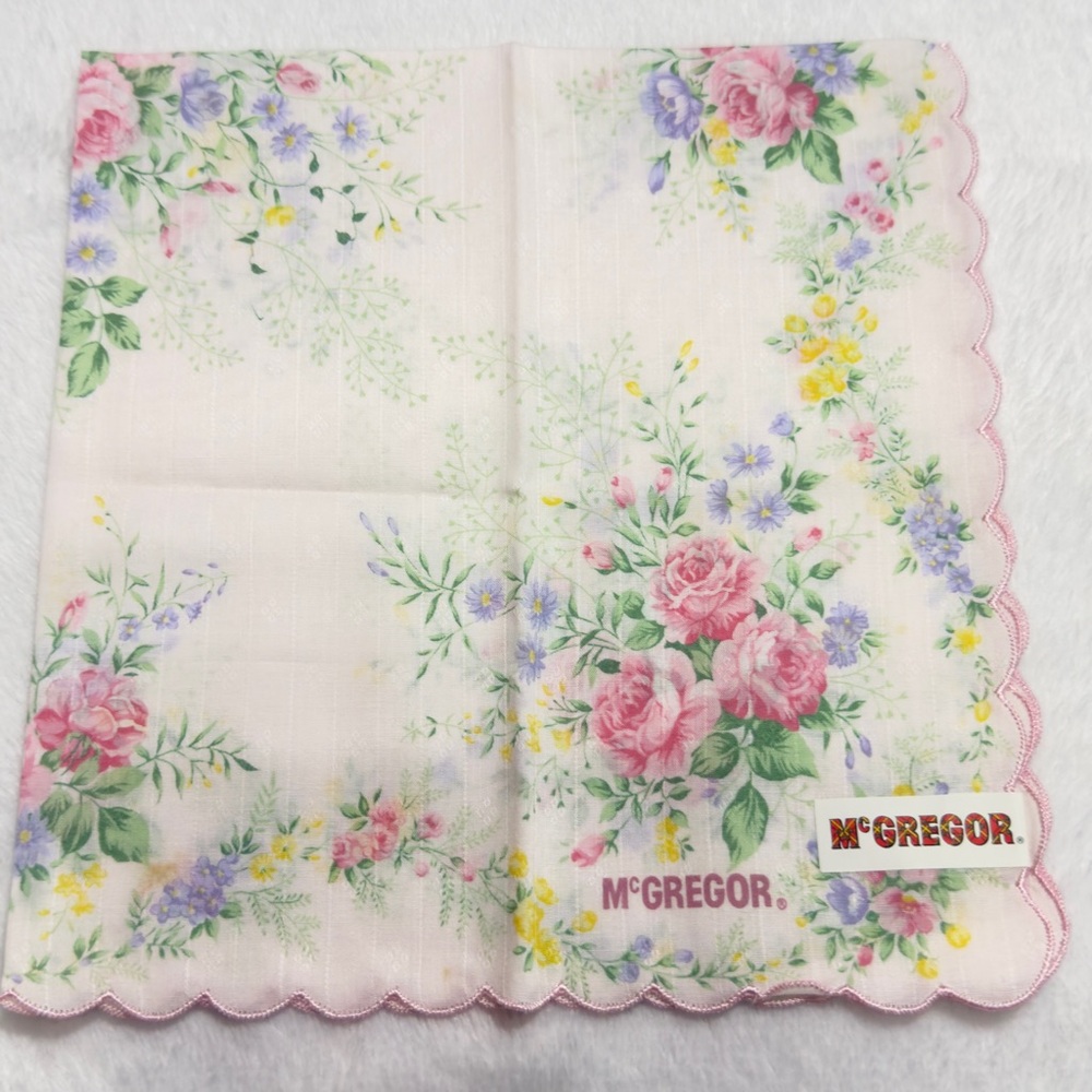 McGregor Pastel Floral Handkerchief Cotton 16/16 inches
